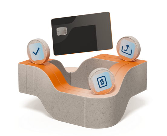 Credit-card and coins